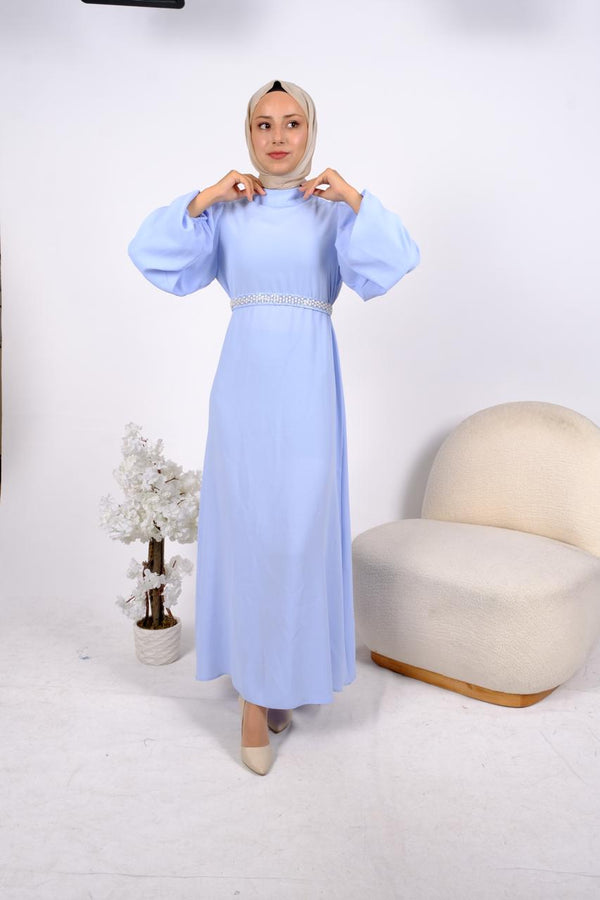 Pearl Belt Maxi Dress